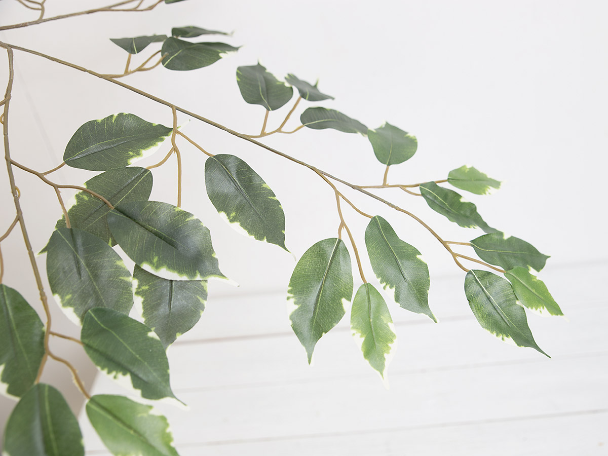 벤자민 잎 가지 그린크림, 인조나무 제작 조화재료 잎사귀사진