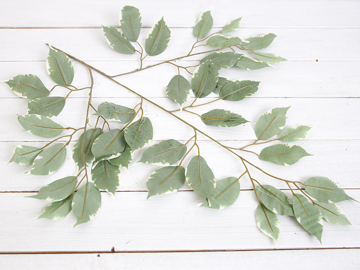 벤자민 잎 가지 그린크림, 인조나무 제작 조화재료 뒷면사진