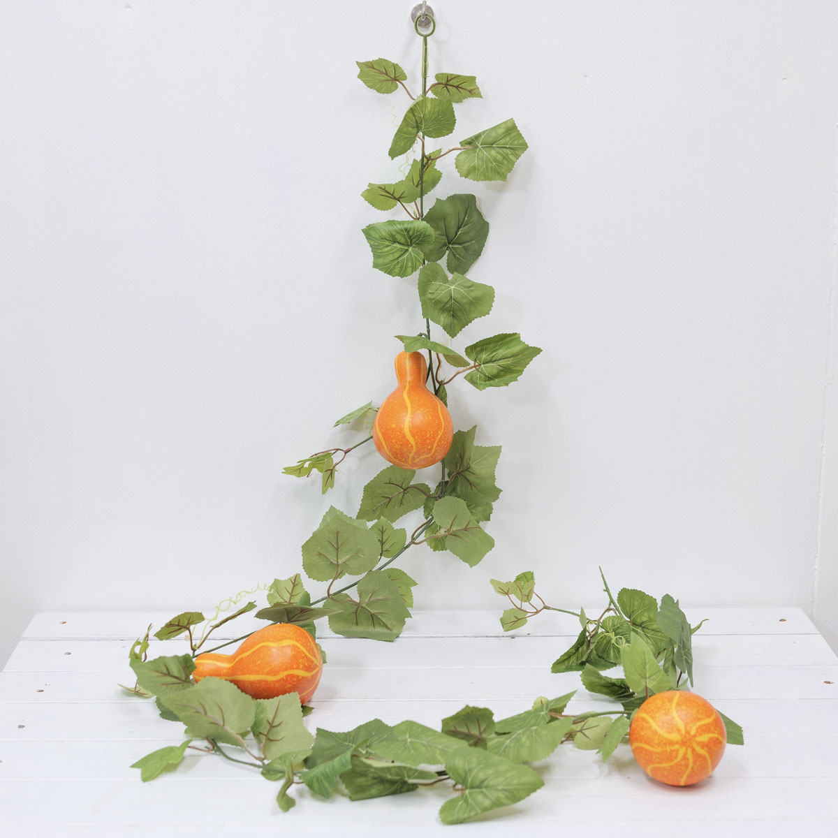 조화넝쿨 호박넝쿨 갈란드 190cm 오렌지 기본사진