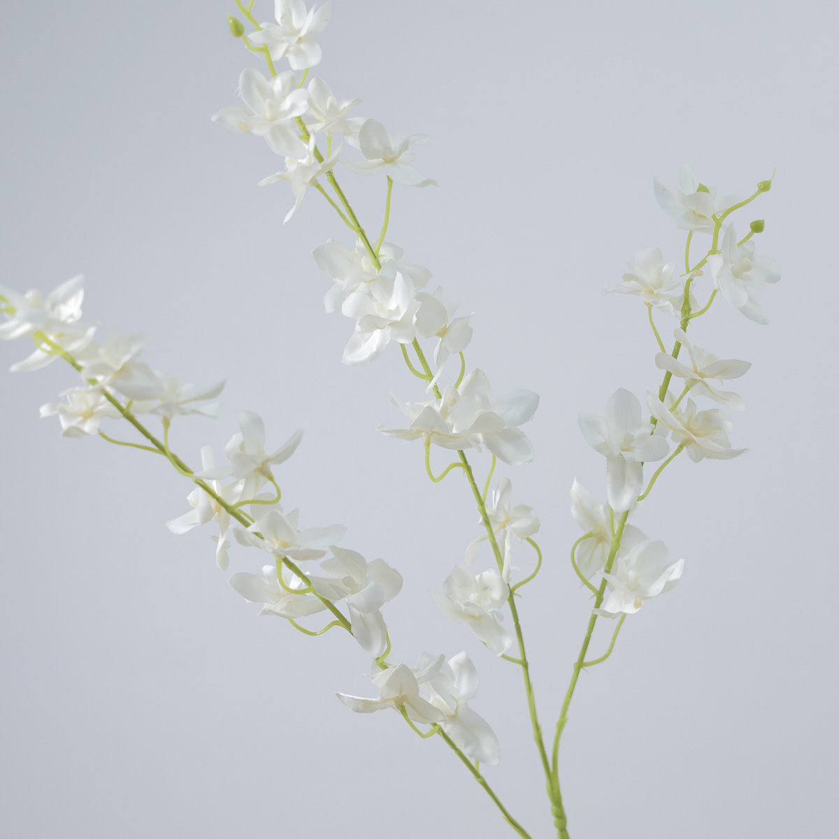 실크플라워 미니 덴파레 양란 조화꽃 가지 85cm 화이트 꽃줄기