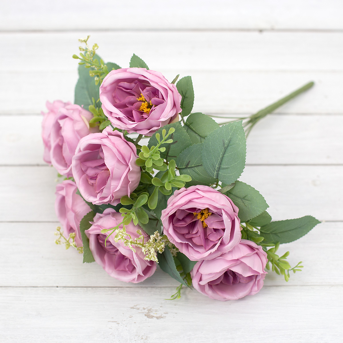 실크플라워 장미조화 잉글리쉬 줄리엣 로즈 조화꽃 부쉬 라벤다 테이블에놓은사진