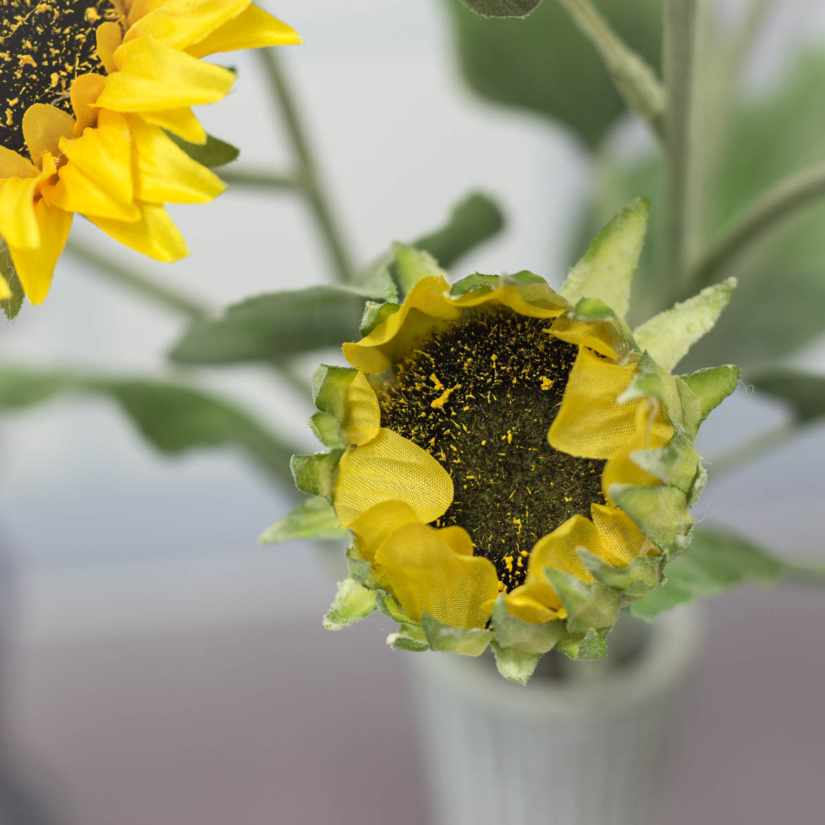 해바라기조화 실크플라워 태양 해바라기 부쉬 작은꽃봉오리 디테일