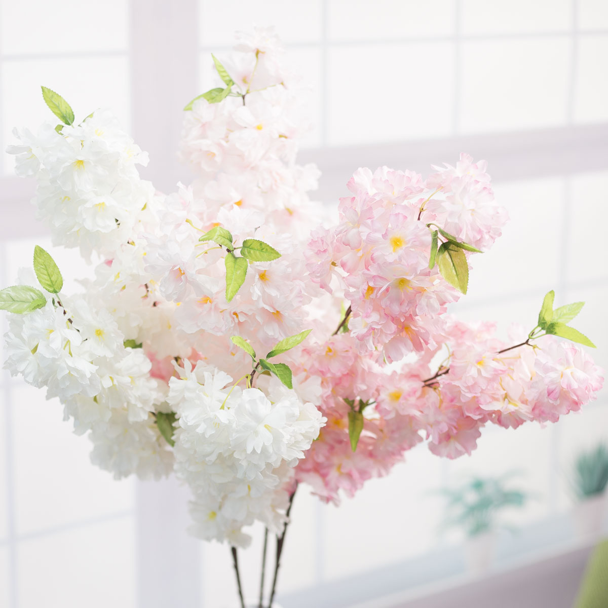 실크플라워 겹벚꽃 블룸 봄 벚꽃조화 가지 105cm 기본사진