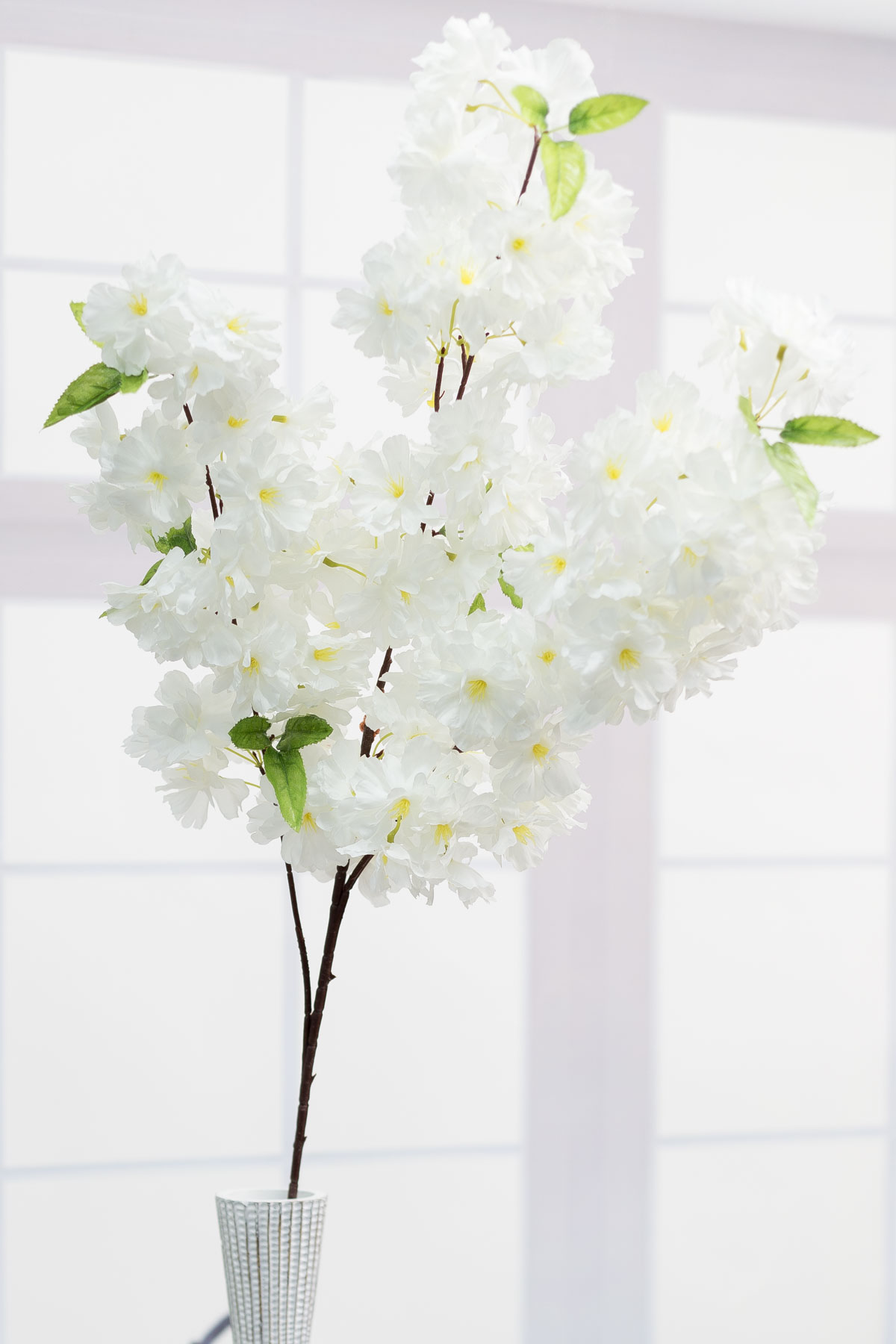 실크플라워 겹벚꽃 블룸 봄 벚꽃조화 가지 105cm 크림