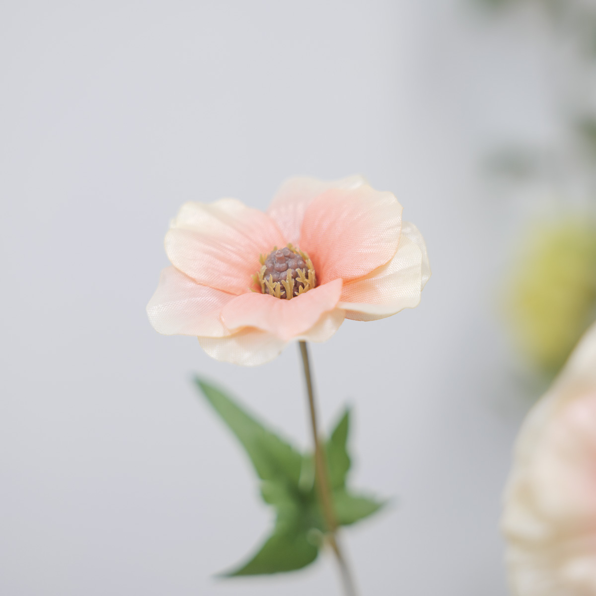 실크플라워 버터플라이 라넌큘러스 조화꽃 가지 65cm 테이블에놓은사진