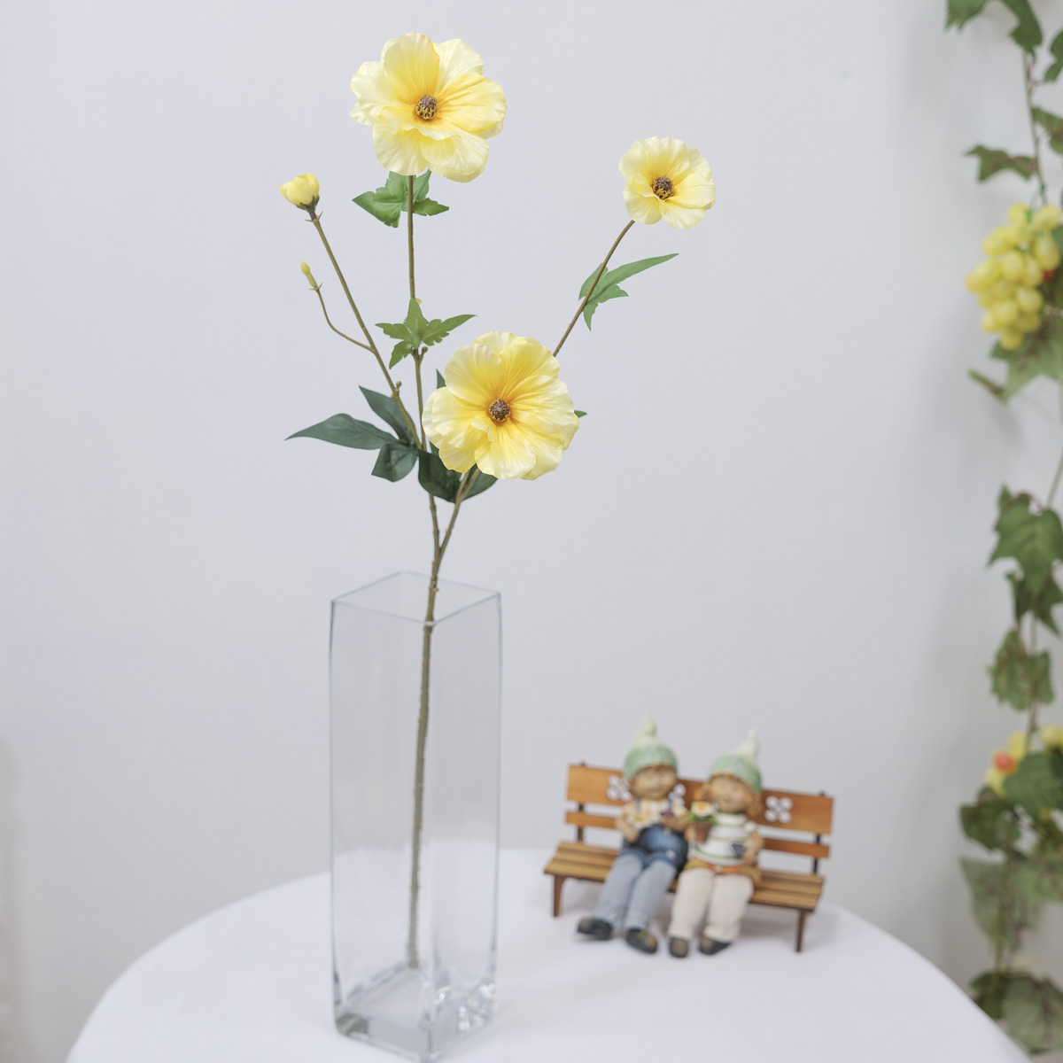 실크플라워 버터플라이 라넌큘러스 꽃 가지 65cm, 러넌큘러스 상품 다중이미지 썸네일