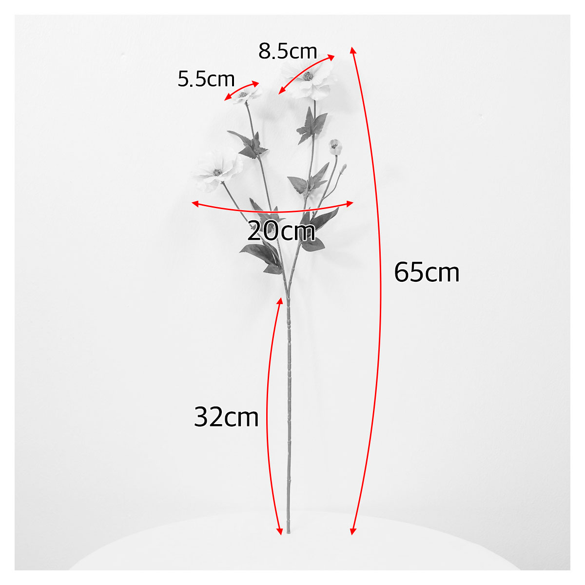 실크플라워 버터플라이 라넌큘러스 조화꽃 가지 65cm 사이즈보기
