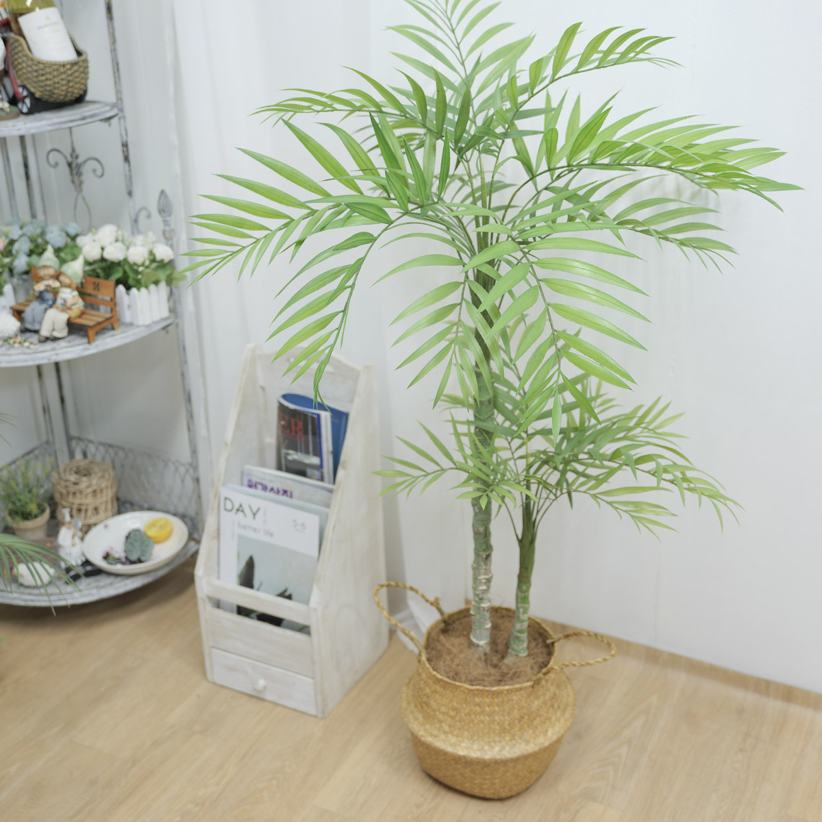 인조나무 아레카야자조화 2단 120cm 화분커버 세트