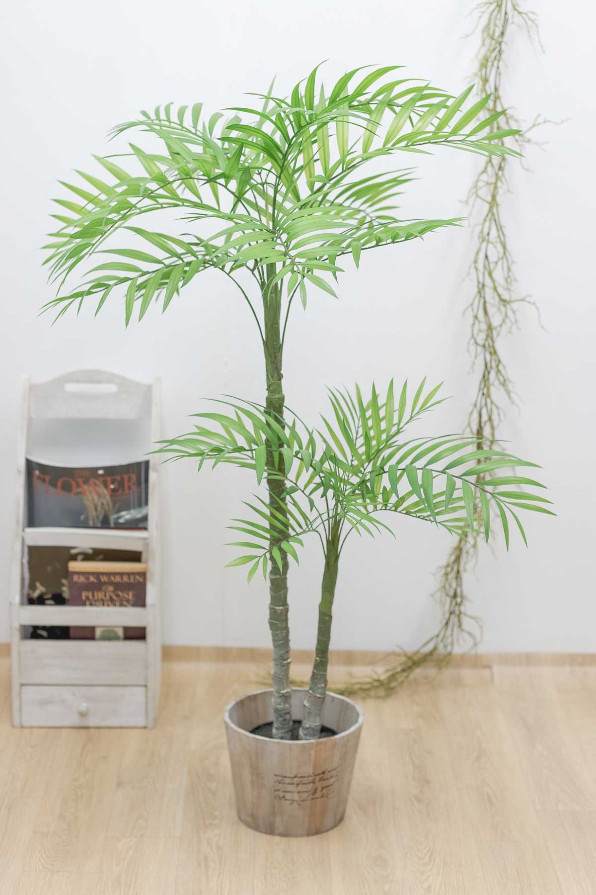 실크플라워 인조나무 아레카야자 종려나무 2단 145cm 원형화분 장식 사진