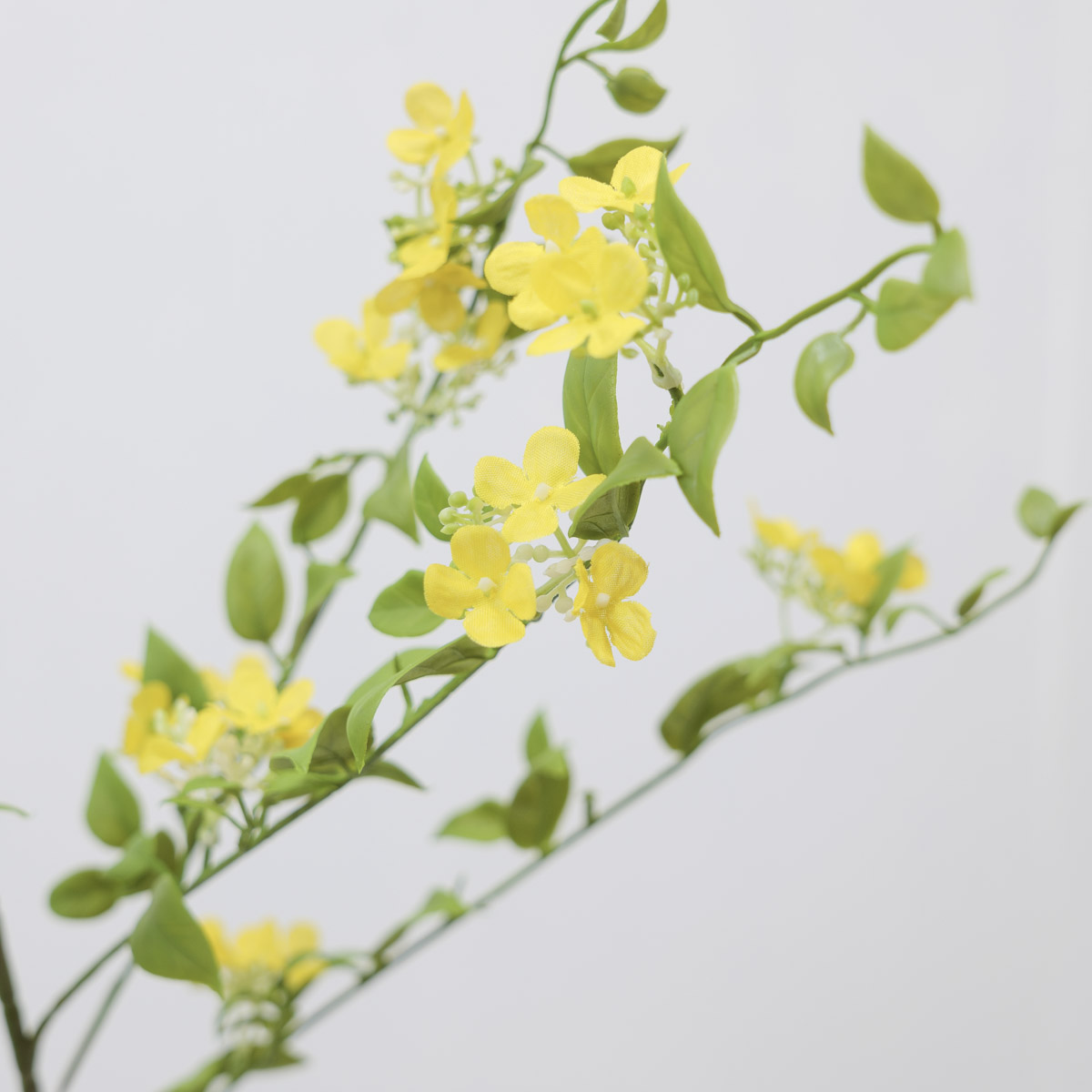 실크플라워 캐롤라인 재스민 조화꽃 가지 95cm 옐로우 꽃송이디테일2