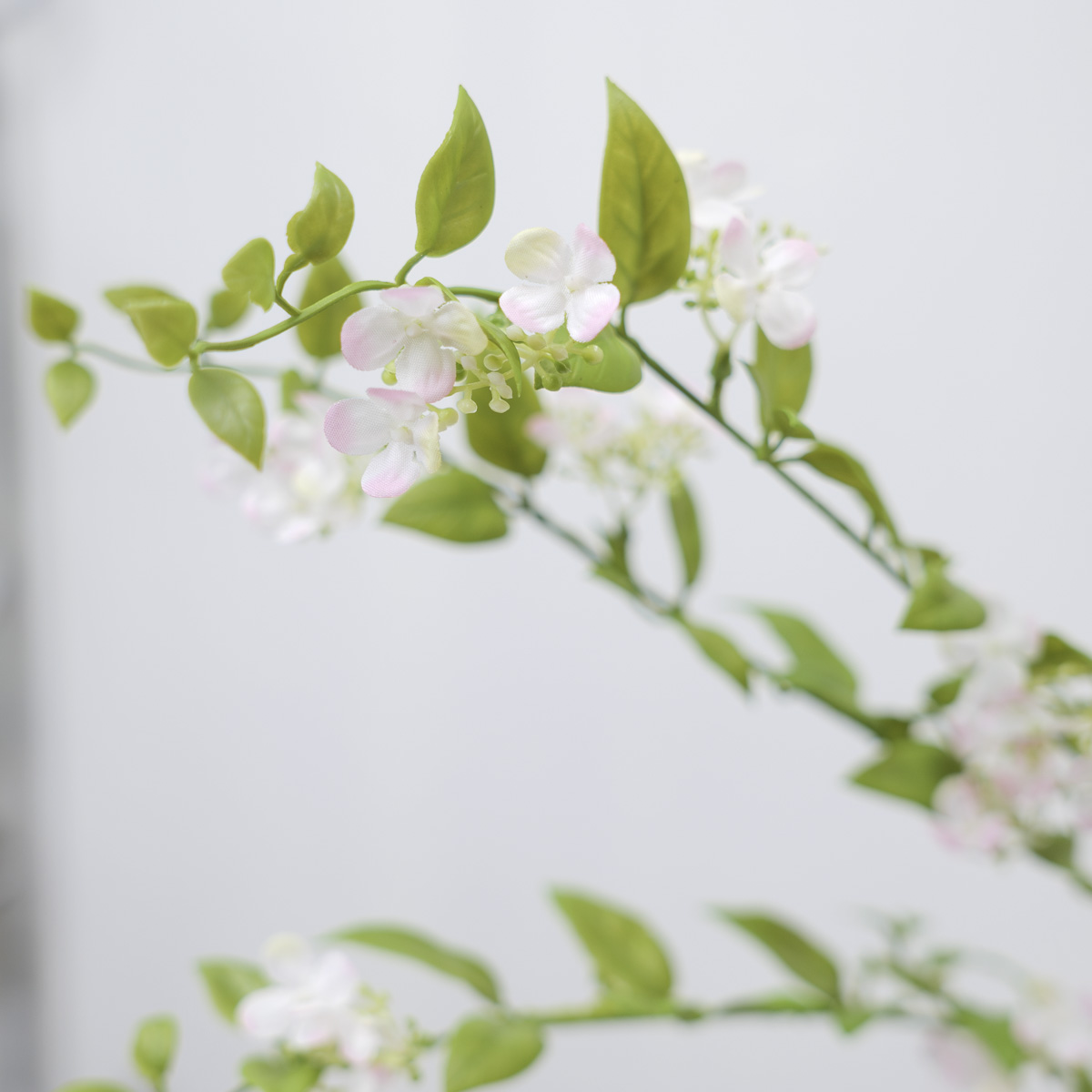 실크플라워 캐롤라인 재스민 조화꽃 가지 95cm 핑크 잎줄기디테일