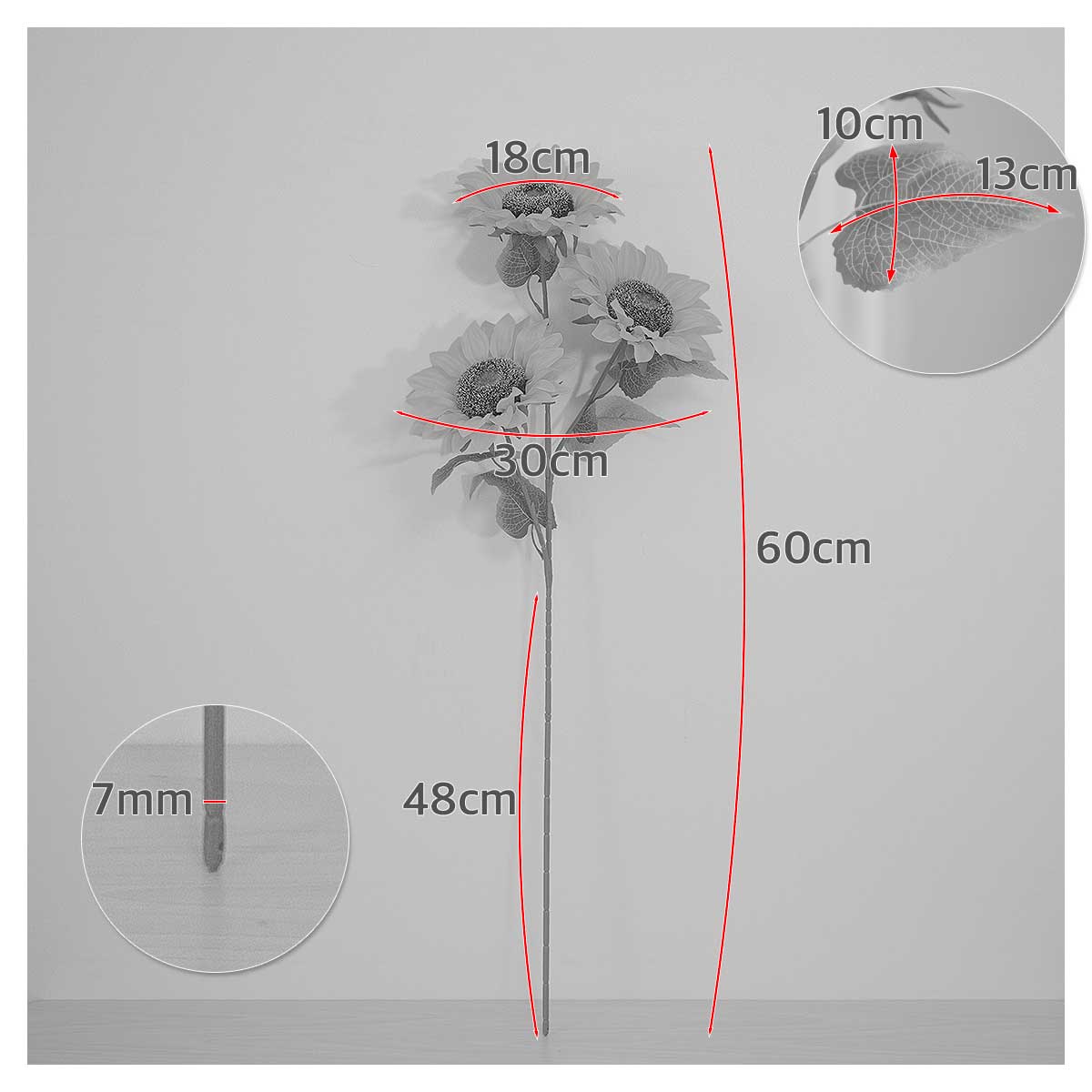 ½Çºó¼¾Æ® ÇØ¹Ù¶ó±â Á¶È ²É 3¼ÛÀÌ °¡Áö 60cm »çÀÌÁ±â