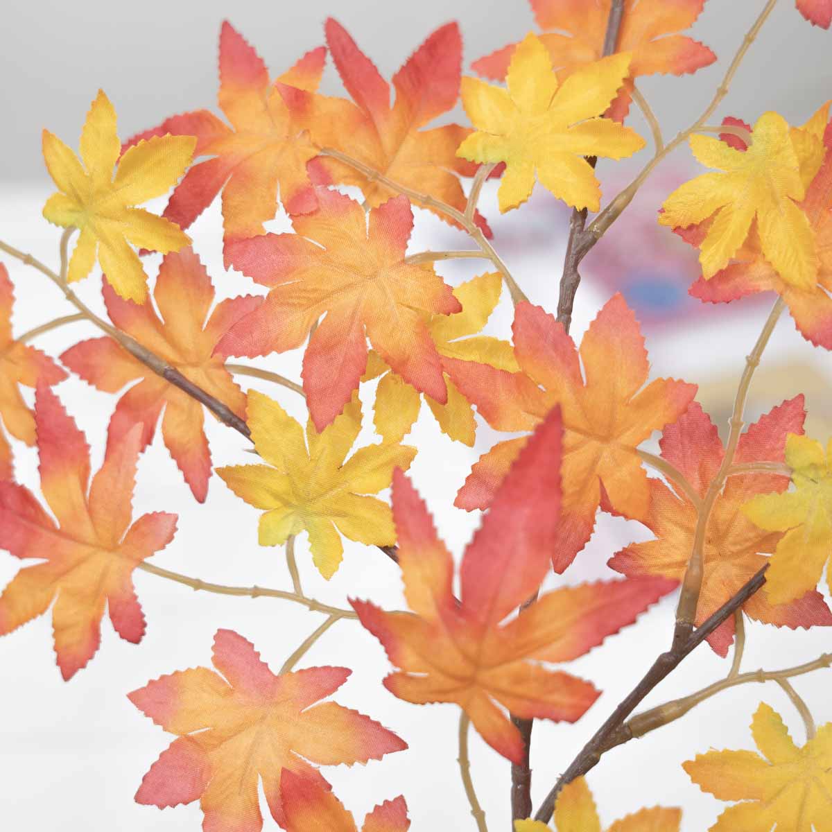 가을조화 단풍잎 조화가지 레드/오렌지 잎사귀디테일