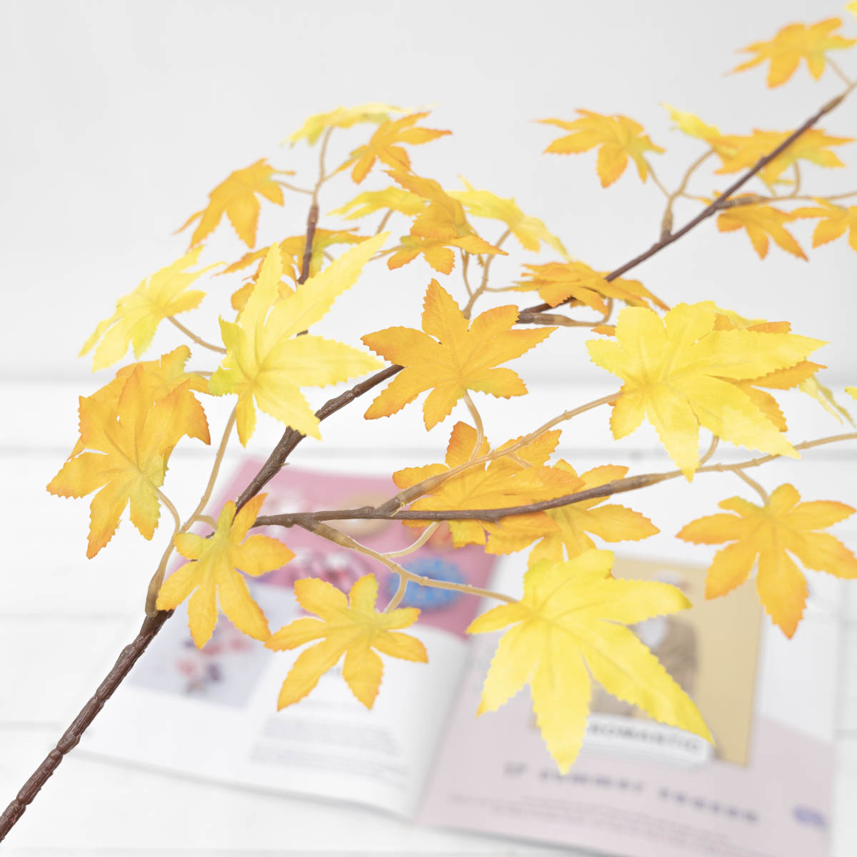 가을조화 단풍잎 조화가지 옐로우/오렌지