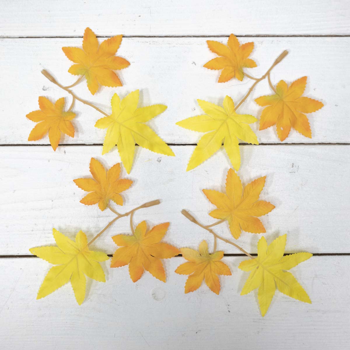 가을조화 단풍잎 1봉지 인조단풍 조화잎 옐로우/오렌지