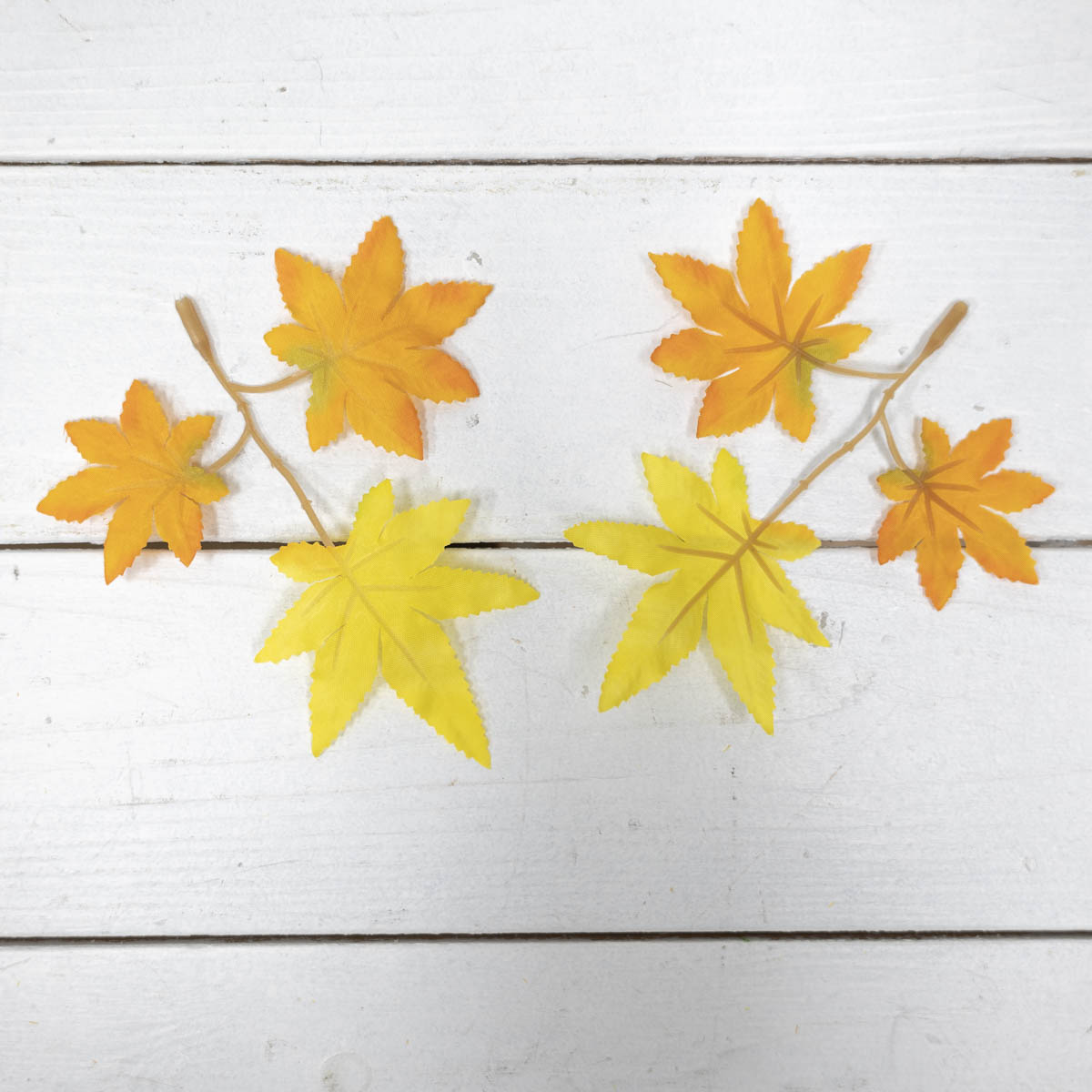 가을조화 단풍잎 1봉지 인조단풍 조화잎 옐로우/오렌지 앞면/뒷면