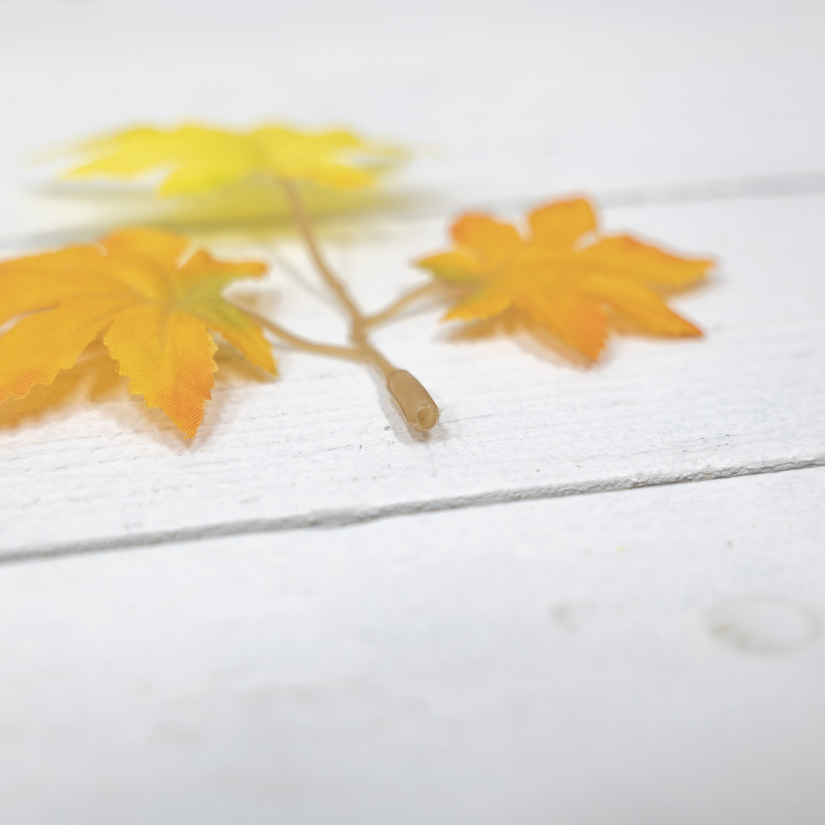 가을조화 단풍잎 1봉지 인조단풍 조화잎 옐로우/오렌지 구멍디테일