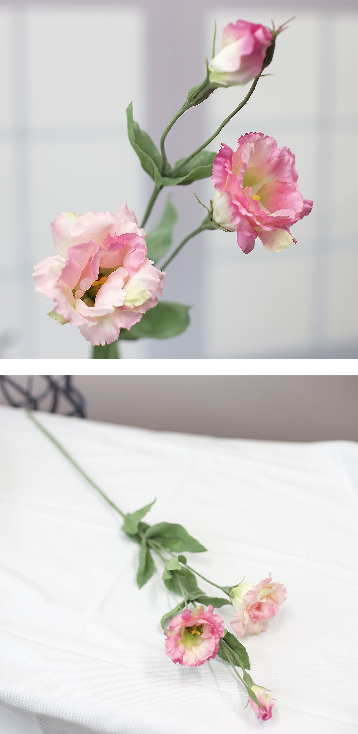 리얼 리시안셔스 꽃 가지 핑크